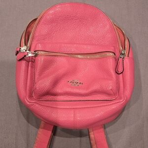 Coach Coral Pink Leather Backpack
